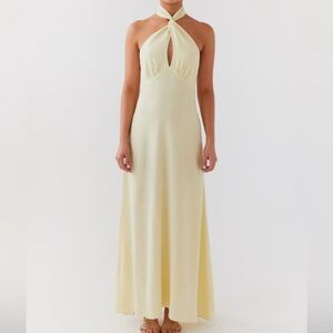NWT Peppermayo Exclusive - Adrienne Linen Maxi Dress - Lemon